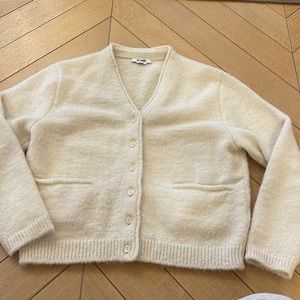 RE/DONE 60S V NECK CARDIGAN - WHITE